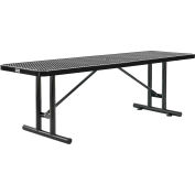 Global Industrial 8' Rectangular Steel Outdoor Table, Expanded Metal, Black