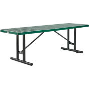 Global Industrial™ 8' Rectangular Steel Picnic Table, Expanded Metal, Green