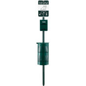 Global Industrial™ Steel Pet Waste Station With Tie-Handle Waste Bags, Green