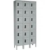 Digilock® LockUp 6-Tier 18 Door Locker w/ Louver Door, 36
