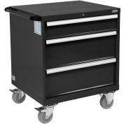 Global Industrial Mobile Modular Drawer Cabinet, 3 Drawers, w/Lock, 30"Wx27"Dx37"H, Black