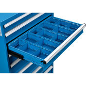 Global Industrial™ Dividers for 5"H Drawer of Modular Drawer Cabinet 36"Wx24"D, Blue