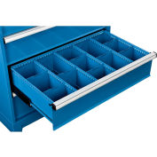 Global Industrial™ Dividers for 8"H Drawer of Modular Drawer Cabinet 36"Wx24"D, Blue