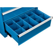 Global Industrial™ Dividers for 10"H Drawer of Modular Drawer Cabinet 36"Wx24"D, Blue