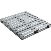 Global Industrial™ Stackable Open Deck Pallet, Galvanized Steel,2-Way,48"x42",8000 Lb Stat Cap