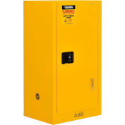 Global Industrial Flammable Cabinet, Self Close Single Door, 16 Gallon, 23"Wx18"Dx44"H