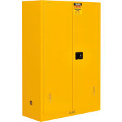Global Industrial™ Flammable Cabinet, Self Close Double Door, 45 Gallon, 43"Wx18"Dx65"H