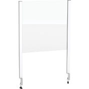 Global Industrial™ Cashier Shield 24"L x 24"H, With Clamp On Base, Silver