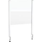 Global Industrial™ Cashier Shield 48"W X 36"H, With Clamp On Base, Silver