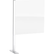 Global Industrial™ Cashier Shield 48"W x 36"H Add-On, With Center Racetrack Base, Silver