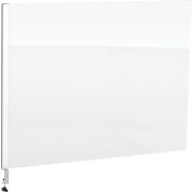 Global Industrial™ Cashier Shield 48"L X 36"H Add-On, With Center Clamp On Base, Silver