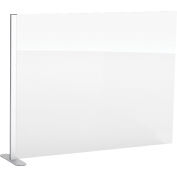 Global Industrial™ Cashier Shield 48"L x 36"H Add-On, With Center Racetrack Base, Silver