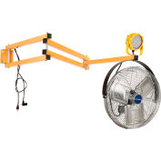Global Industrial LED Dock Light w/ 90" Arm, 30W, 3000 Lumens, 5000K, 18" 3-Speed Fan