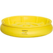 Eagle 1615 Drum Tray with Grating for 30 and 55 Gallon Drums - Yellow with Black Grating