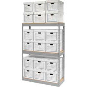 Global Industrial™ Record Storage Open With Boxes 42"WX15"DX60"H - Gray