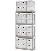 Global Industrial™ Record Storage Open With Boxes 42"W x 15"D x 84"H - Gray