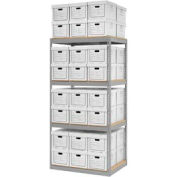Global Industrial™ Record Storage Open With Boxes 42"W x 30"D x 84"H - Gray