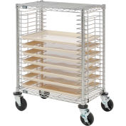 Nexel® Side Load Wire Tray Cart with 19 Tray Capacity