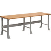 Global Industrial 96 x 36 x 34 Fixed Height Workbench Flared Leg - Shop Top Square Edge - Gray