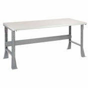 Global Industrial 72 x 36 x 34 Fixed Height Workbench Flared Leg - Laminate Safety Edge Gray