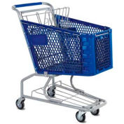 VersaCart® Blue Plastic Shopping Cart 3.5 Cu. Foot Capacity 102-085-DBL-BH