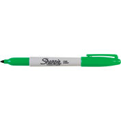 Sharpie® Permanent Marker, Fine Point, Green Ink, 12/Pack - Pkg Qty 12