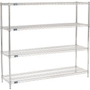 Nexel® Chrome Wire Shelving Starter - 60"W x 18"D x 63"H
