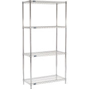 Nexel® Chrome Wire Shelving Starter - 36"W x 18"D x 74"H