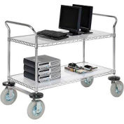 Nexel® Chrome Wire Shelf Instrument Cart 48x24 2 Shelves 1200 Lb. Capacity