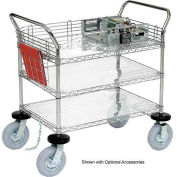 Nexel® Chrome Wire Shelf Instrument Cart 48x24 3 Shelves 1200 Lb. Capacity