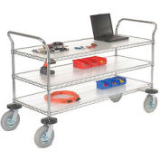 Nexel® Chrome Wire Shelf Instrument Cart 60x24 3 Shelves 1200 Lb. Capacity