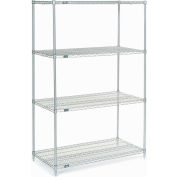 Nexel® Stainless Steel Wire Shelving Starter 48"W x 24"D x 74"H