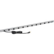 Wiremold 4810ULBD20R 48-in 10 Outlet Power Strip with 15-ft Cord, 20Amp