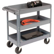 Edsal SC5003 3 Shelf Deep Tray Steel Stock Cart 30x16 800 Lb. Capacity