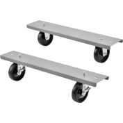 Caster Base Set for C-Channel Open Leg 48 to 72"W x 30 and 36"D Workbench - Gray