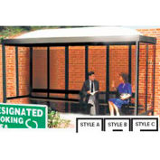 Smoking Shelter Dome Roof Four Sided With Left Front Opening 15' x 5'