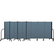 Screenflex Portable Room Divider 9 Panel, 5'H x 16'9"L, Fabric Color: Blue
