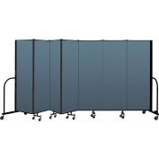 Screenflex Portable Room Divider 7 Panel, 6'H x 13'1"L, Fabric Color: Blue