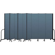 Screenflex Portable Room Divider 9 Panel, 7'4"H x 16'9"L, Fabric Color: Blue