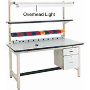 60"L X 12"D Plastic Laminate Cantilever Shelf - Beige for Pro-Line Workbench
