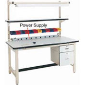 60"L Power Supply with Mounting Rail - Beige for Pro-Line Workbench