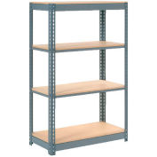 Global Industrial™ Heavy Duty Shelving 36"W x 18"D x 60"H With 4 Shelves - Wood Deck - Gray