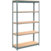 Heavy Duty Shelving 48"W x 12"D x 96"H With 5 Shelves - Wood Deck - Gray