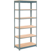 Global Industrial™ Heavy Duty Shelving 48"W x 24"D x 60"H With 6 Shelves - Wood Deck - Gray