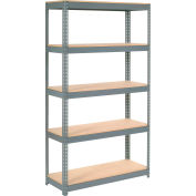 Global Industrial™ Extra Heavy Duty Shelving 48"W x 18"D x 60"H With 5 Shelves, Wood Deck, Gry
