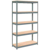 Global Industrial™ Extra Heavy Duty Shelving 48"W x 24"D x 60"H With 5 Shelves, Wood Deck, Gry