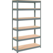 Global Industrial™ Extra Heavy Duty Shelving 48"W x 12"D x 60"H With 6 Shelves, Wood Deck, Gry