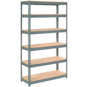 Global Industrial™ Extra Heavy Duty Shelving 48"W x 24"D x 60"H With 6 Shelves, Wood Deck, Gry