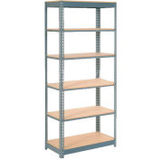 Heavy Duty Shelving 36"W x 18"D x 84"H With 6 Shelves - Wood Deck - Gray