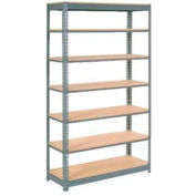Global Industrial™ Heavy Duty Shelving 48"W x 24"D x 84"H With 7 Shelves - Wood Deck - Gray